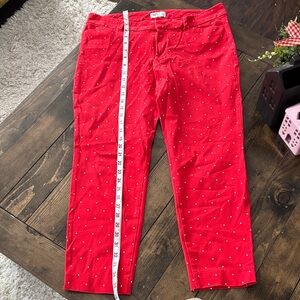 Old Navy Red Polka Dot Cropped Pants